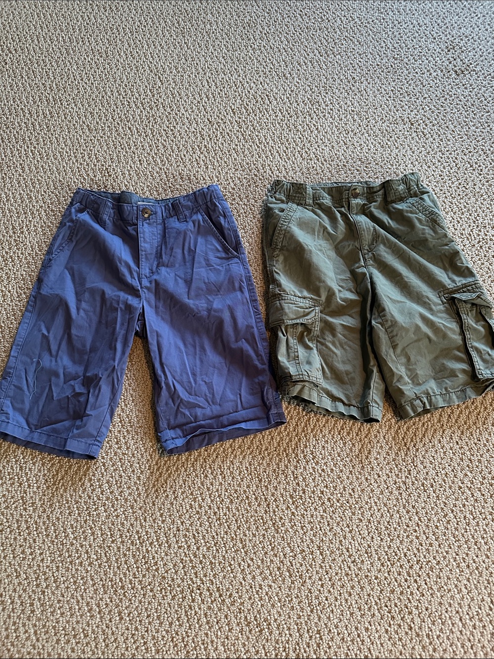 Crazy 8 Boys Two-Pack Shorts in Blue and Olive  adjustable waist